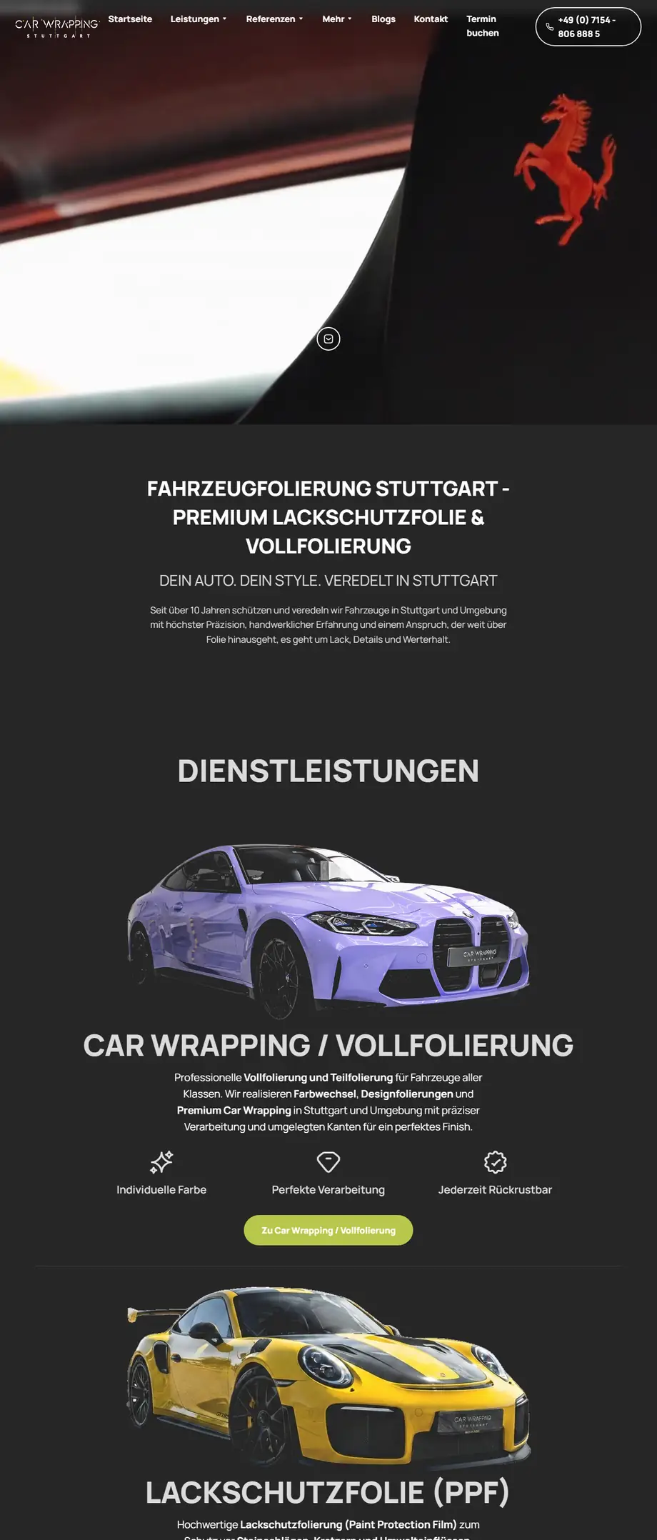 Website von Car Wrapping Stuttgart