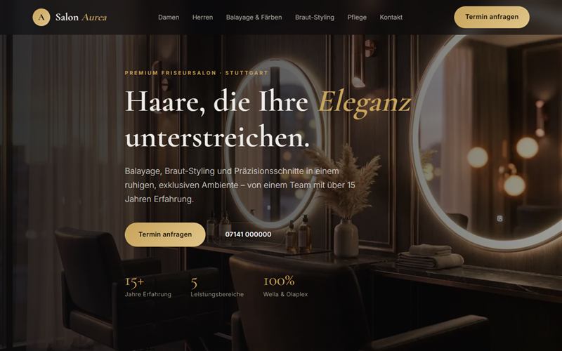 Website Salon Aurea – Friseursalon Stuttgart